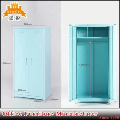 Bas-141 Home Hotel Furniture Steel Two Door Clothes Cupboard