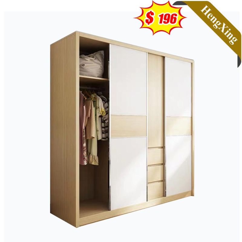 Best Price Hot Sell Bedroom Furniture Melamine Laminated Sliding Door Storage Wardrobe
