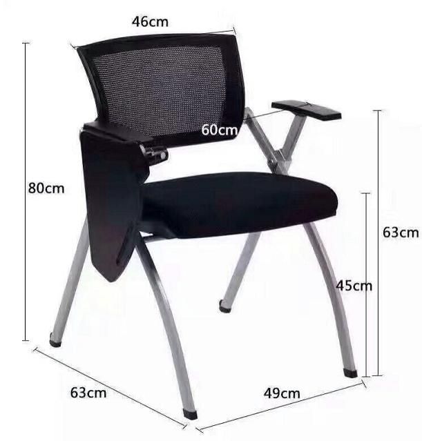 Plastic Training Chair Writepad Style Office Furniture Meeting Room Conference Study Student Use Folded Function Net Cloth