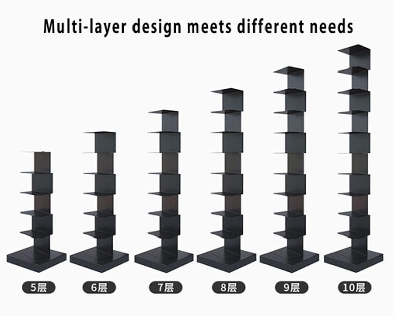 DIY Customizable Carbon Steel Multi-Layer Office Bookcase Living Room Furniture Bookshelf