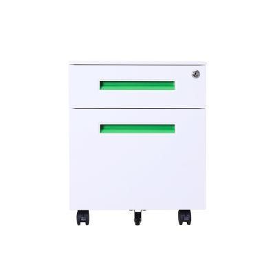 Metal Filing Cabinet Office Storage 2 Drawers Mobile Pedestal