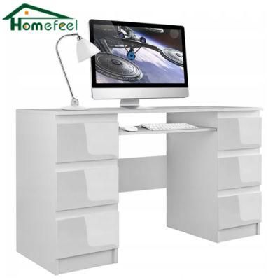 Interior Simple Design Furniture High Gloss White Office Computer Desk