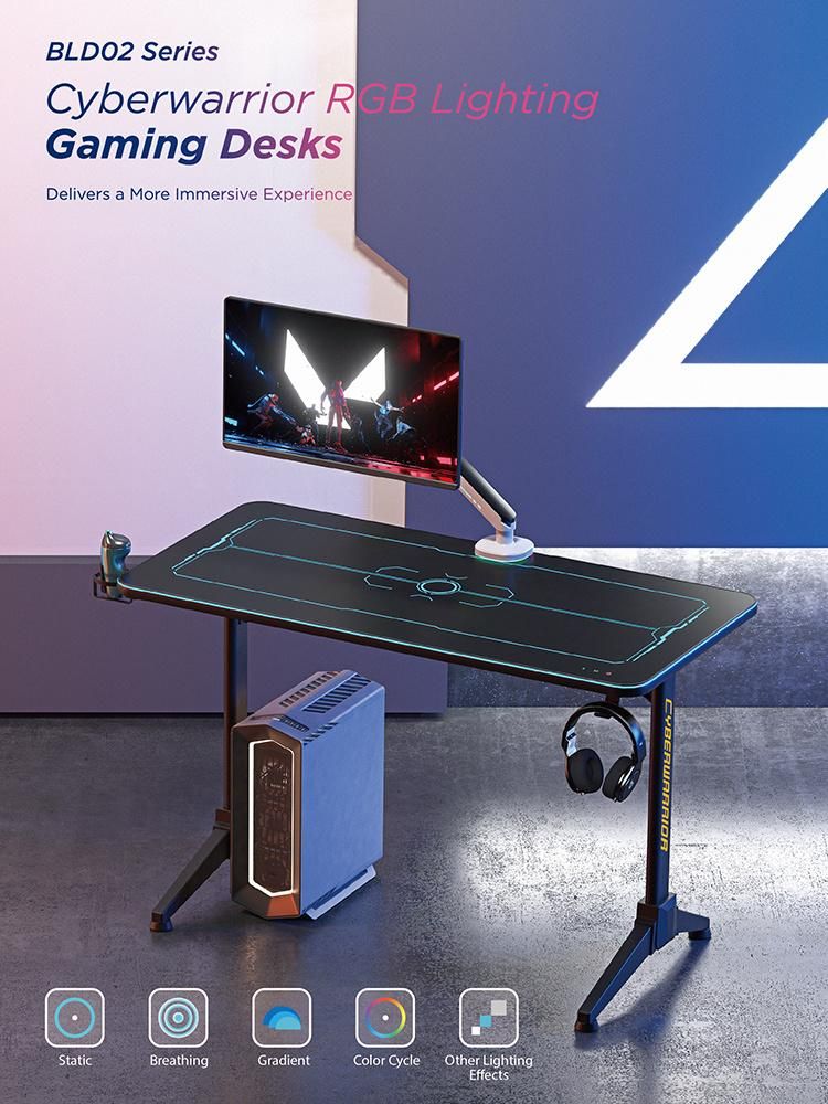 Wholesale Large T-Shaped Touch Screen RGB Lighting Gaming Desk