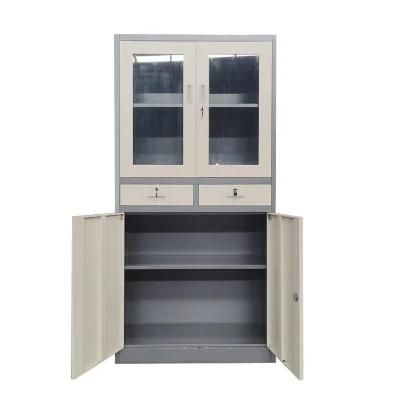 School Used Metal Cabinet Glass Door Filing Cabinet