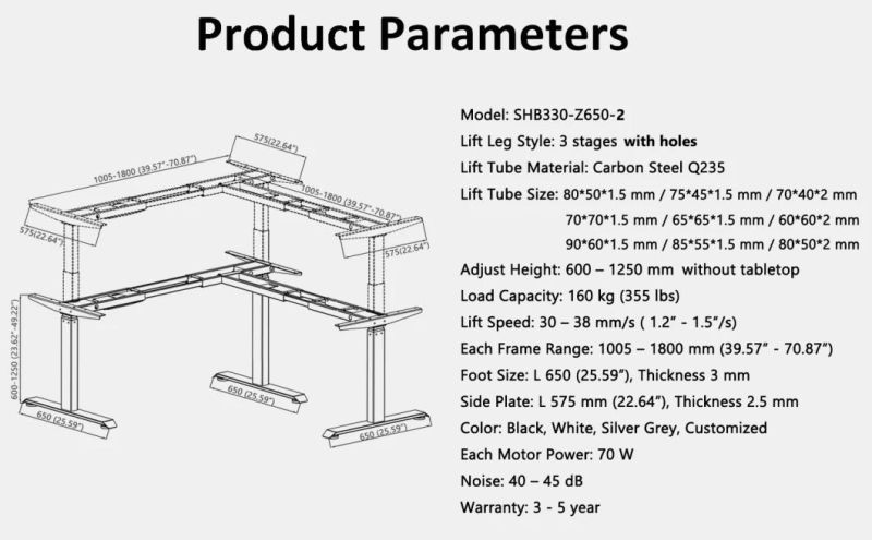 for Larger Top Height Adjustable Office & Home Desk Stand Desk