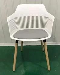 White Wood Frame Stationary Dining Chair (s) with White Solid Seat