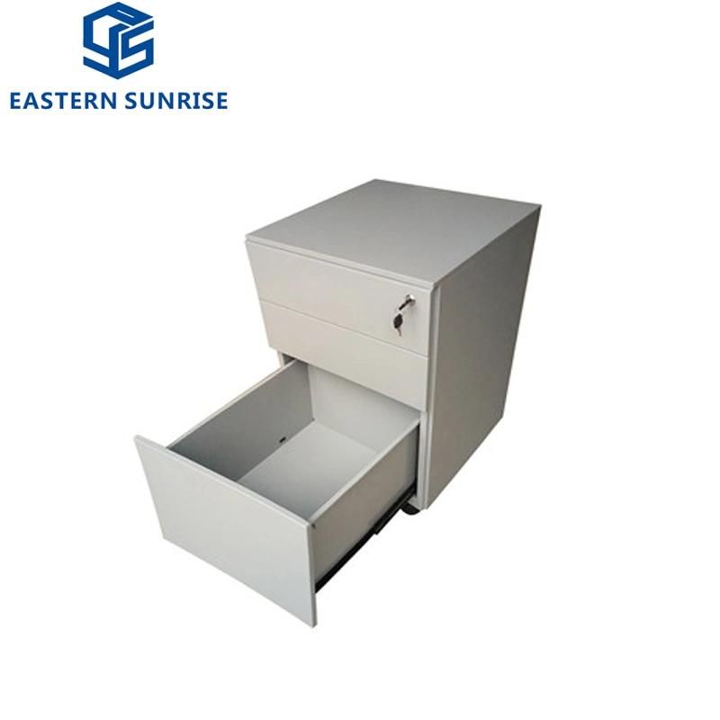 Office Movable Vertical File 3 Drawers Filing Storage Cabinet