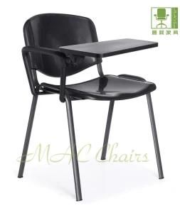 Plastic Desk Chair Without Wheels/ Black Stacking Chairs with Writing Board 4003PS-Wb