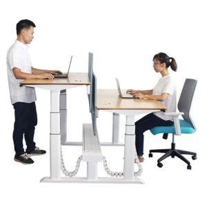 4 Legs Face to Face Office Electric Adjustable Standing Desk for 2 People
