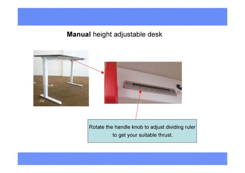 Modern Furniture Manual Height Adjustable Desk Frame Office Workstation Computer Table (MA017)