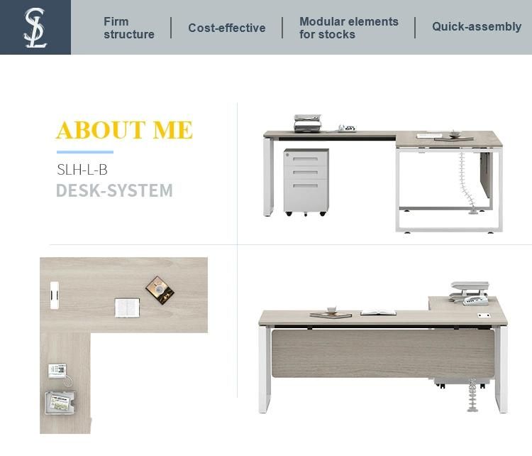 Customized Special Design Metal Leg Office Furniture Boss Executive Desk