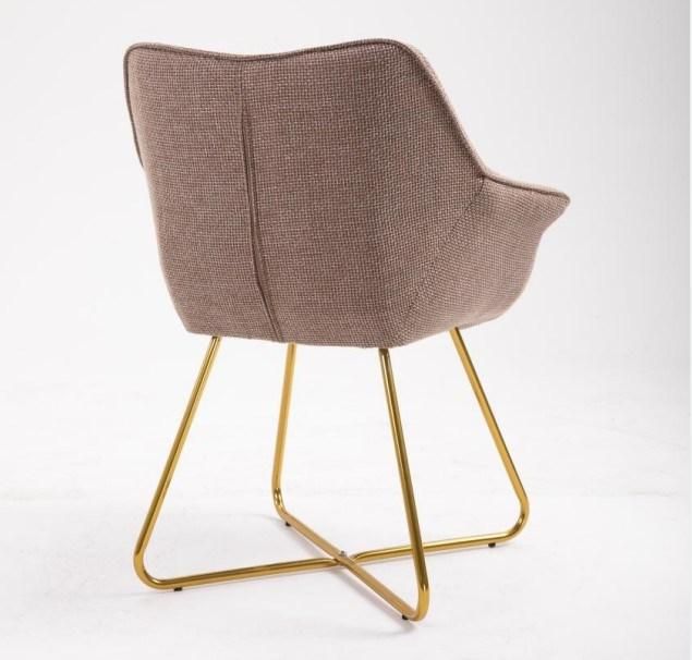 Fabric Leisure Chair Like a Mouth Shape Lounge Chair with Metal Feet