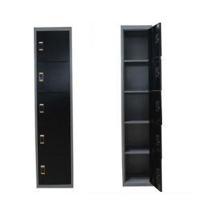 Customized RFID Lock Metal Storage Cabinet Black 5 Door Gym Locker