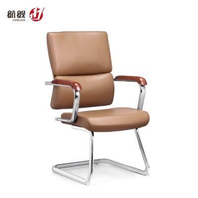 MID Back Waiting Room Guest Bow Shape Office Leather Chairs