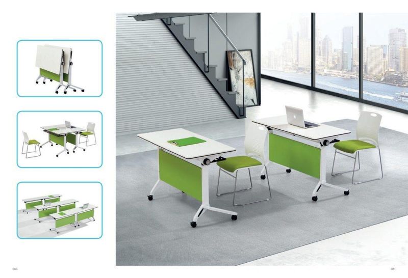 Stackable Folding Standing Movable Sliding Laptop Computer Study Office Table Training Desk