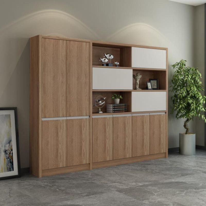 Long Term Usage Modern Design 6 Doors MDF Wooden Office Bookcase