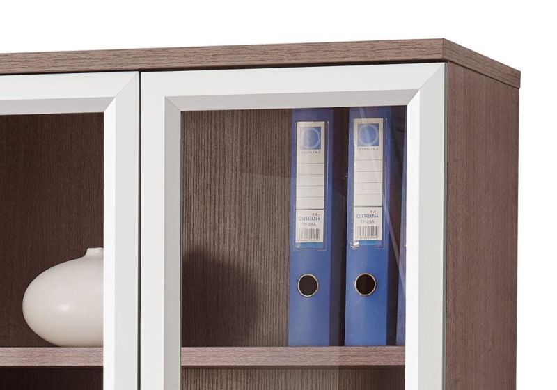 Modern Design Luxury Wooden 2 Doors File Cabinet Bookshelf