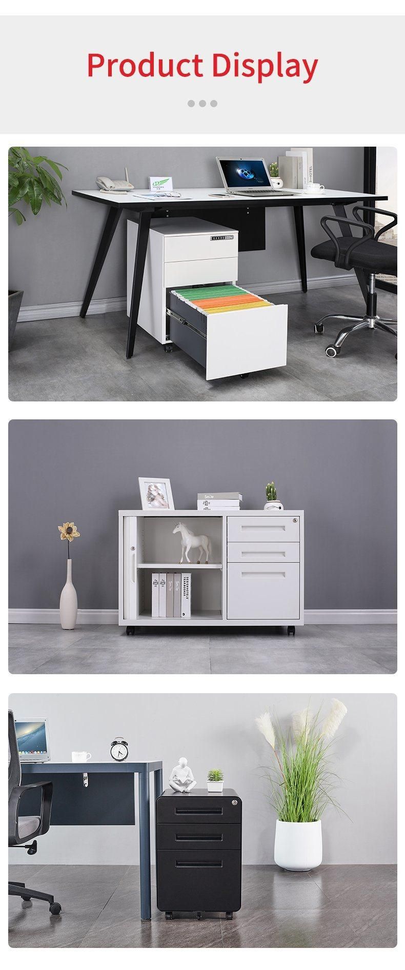 Mobile Drawer File Cabinet Steel Mobile Pedestal with 3 Drawers