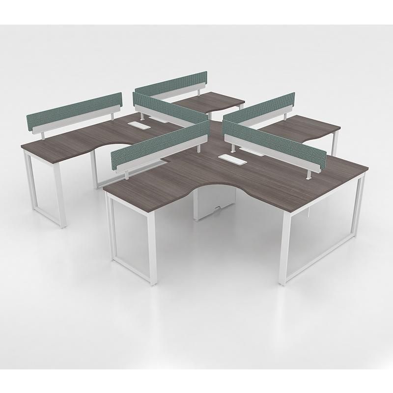 High Quality Modern L Shaped Office Desk 4 Person Office Workstations