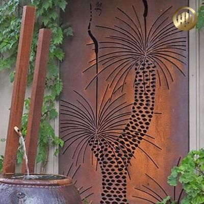 Garden Single Decorative Corten Steel Rusty Metal Screen