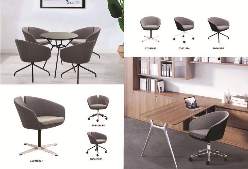 Middle Fabric Leisure Lounge Living Room Seating Aluminum Swivel Home Office Chair