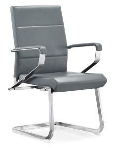 Durable Grey PU Visitor Office Guest Wating Desk Chair for Heavy People