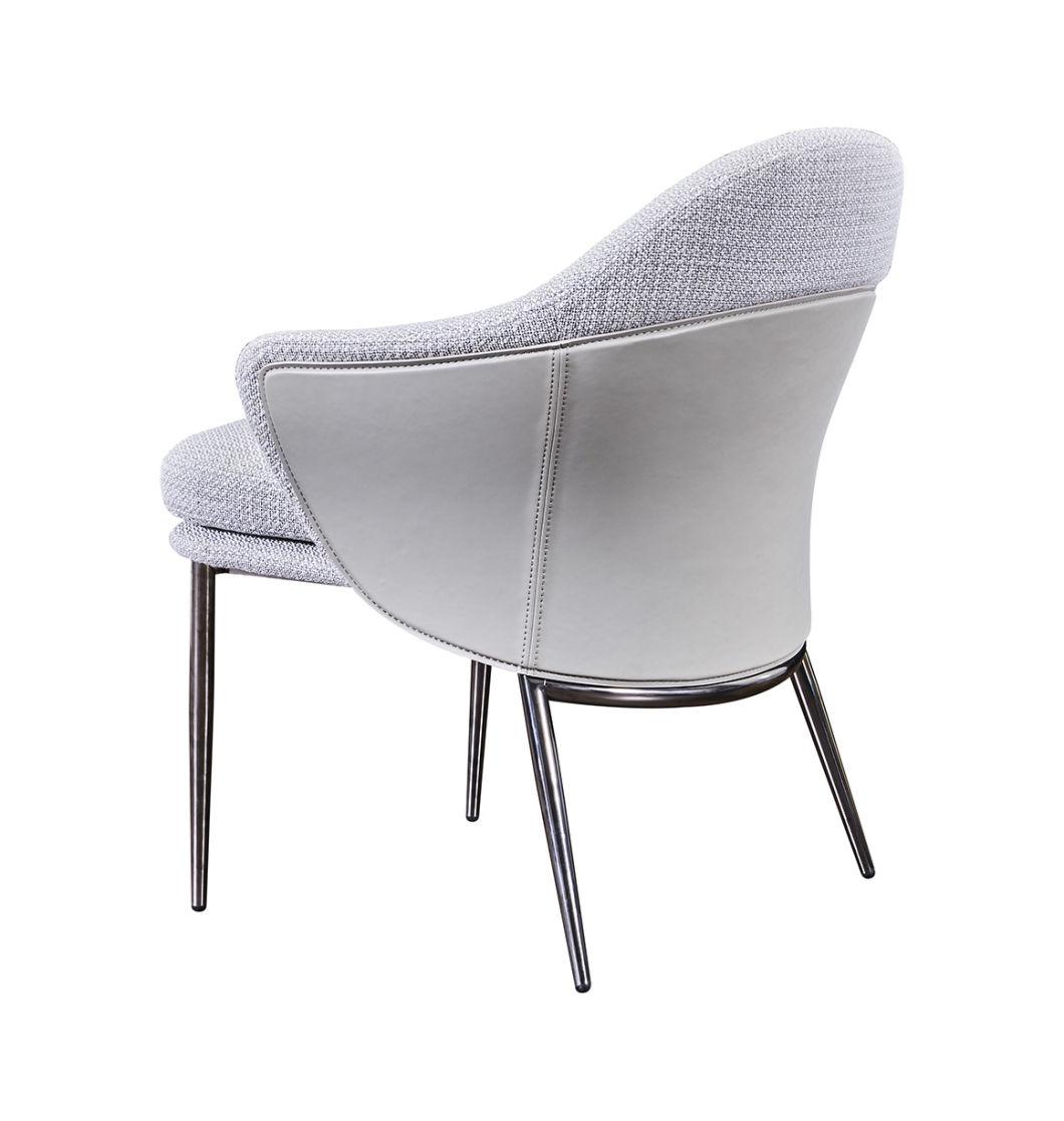 Leisure Living Room Armchair Velvet Golden Plating Dining Chair