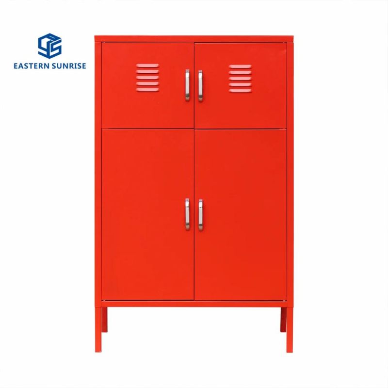 3 Layers Cabinet Bedroom Nightstand Cabinet Steel Metal Storage Cabinet