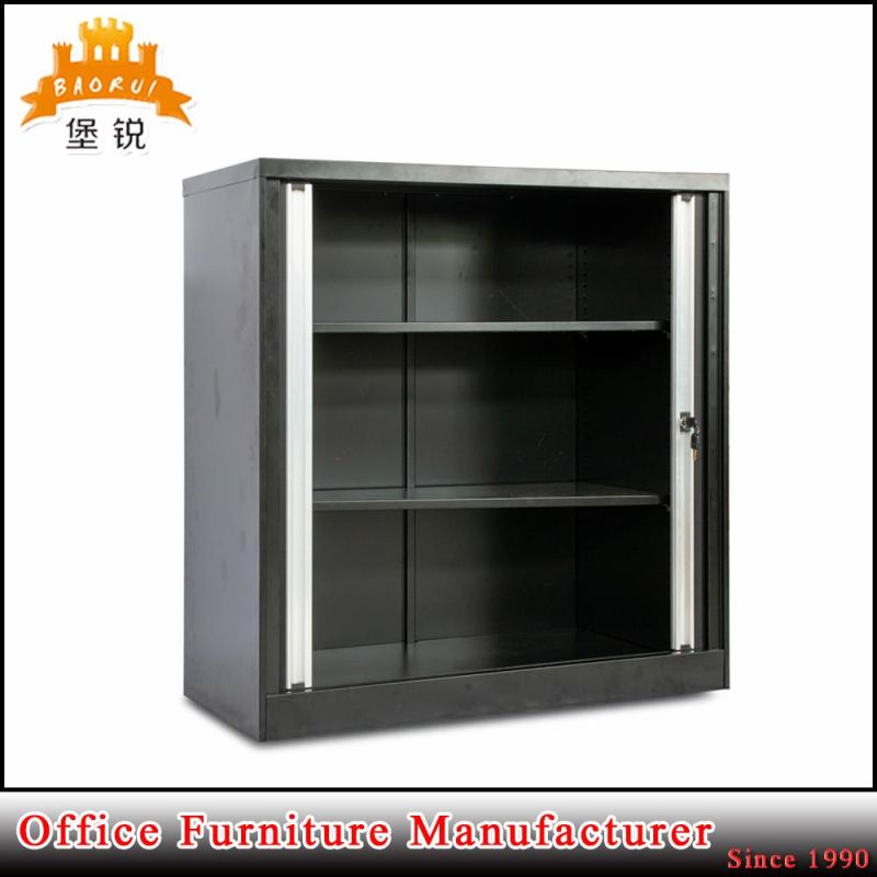 Black Color Half Height Filing Almirah Cabinet Steel Tambour Door Cupboard