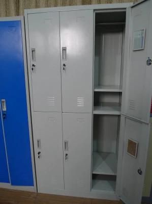 Metal 6 Door Staff Storage Locker 3-Column, 2 Floors