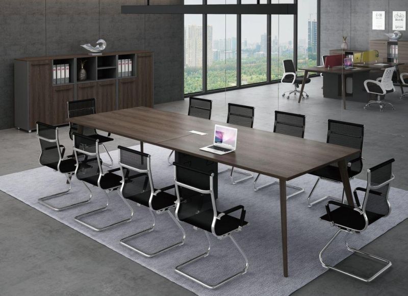 Foshan Manufacturer Office Workstation Wooden Leg Computer Desk with Drawer