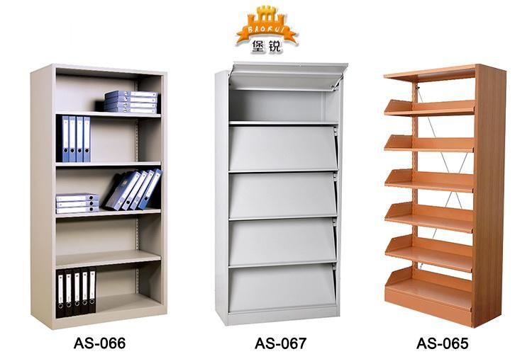 Double Sided Steel-Wood Bookshelf for Library