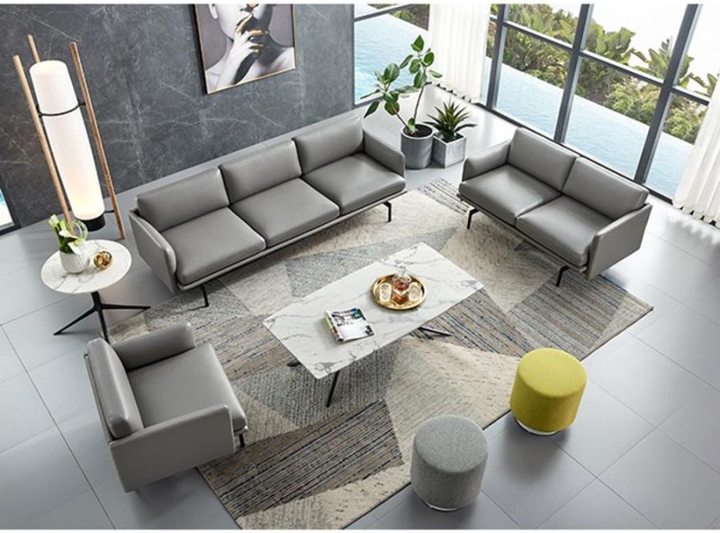 Modern Design Leather Living Room Sofa Lounge Office Reception Sofa