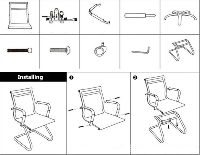 New Design MID Back Unfolding Training Office Room Chair