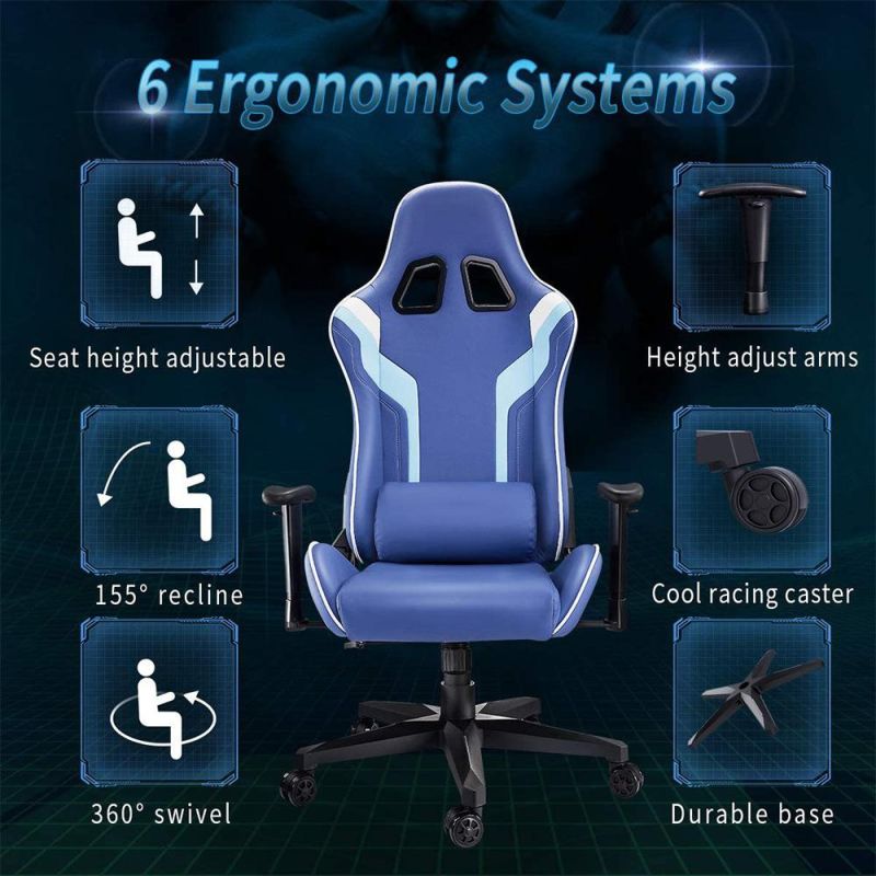 Gaming Chair 360 Swivel Adjustable Racing Chair with Footrest