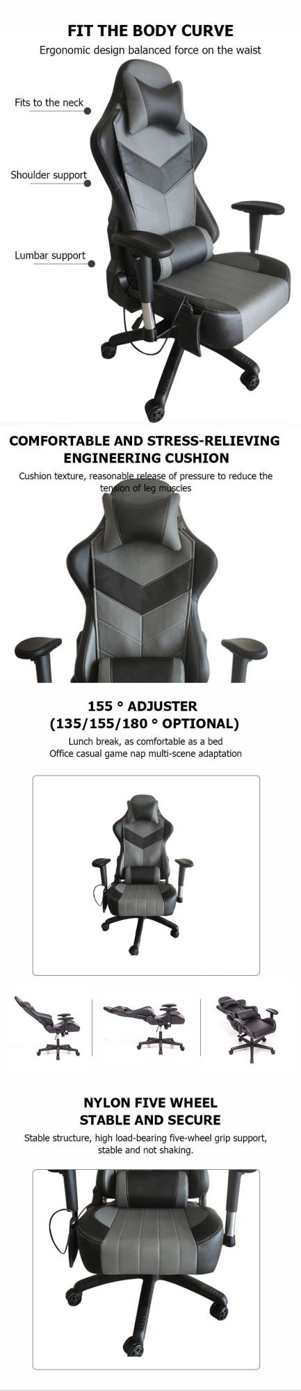 2021 New Massage Chair Ergonomically Luxury PVC Leather Executive Best Quality Office Chair