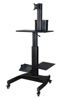 PC Mobile Cart/ Trolley/Stand with Gas Lift Single Monitor 10-24&quot;