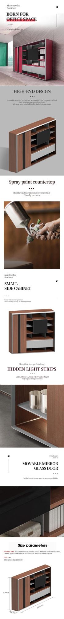 Modern Design MDF Wooden Furniture Organizer Storage Shelves Bookshelf