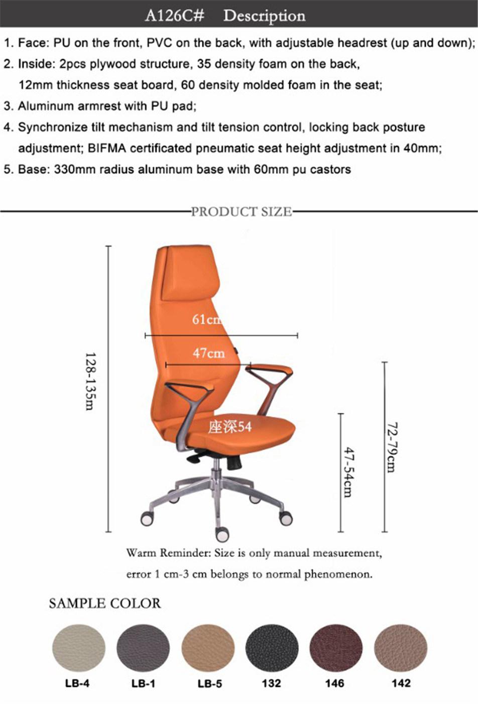 with Adjustable Leather Office Boss Chair High Back Office Swivel Chair