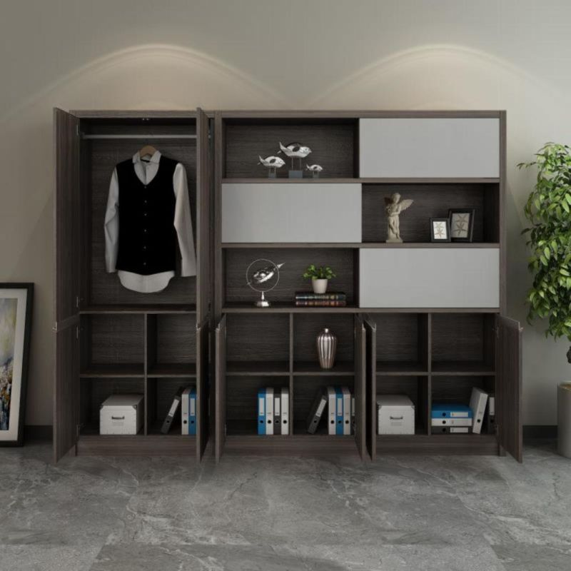 Long Term Usage Modern Design 6 Doors MDF Wooden Office Bookcase