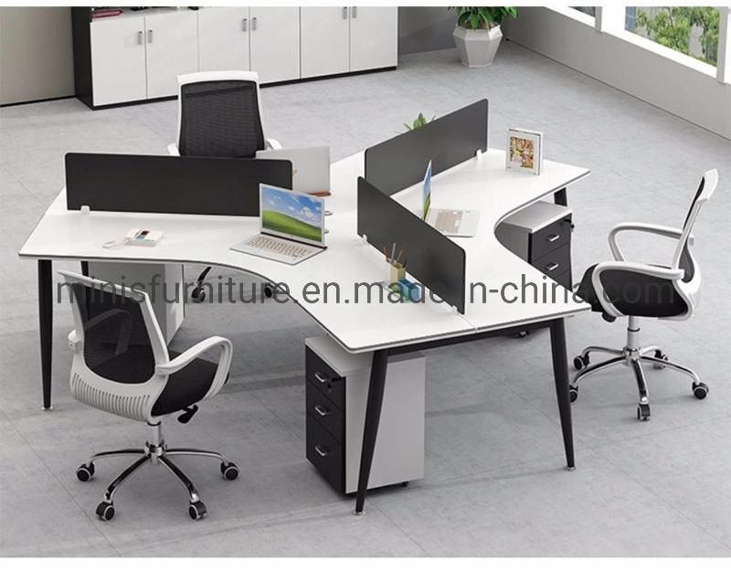 (M-WS215) Office Workstation Call Center 3 Seats Staff Computer Desk with Cubicle Partition