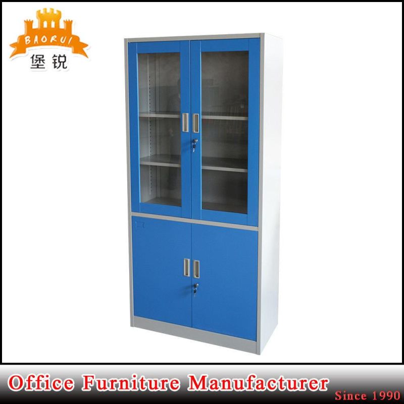 Hot Sale Office Furniture Storage Cupboard Two Glass Door Metal Filing Cabinet