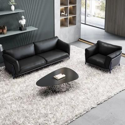 Best Selling Leather Luxury Office Furniture Waiting Room Use Leisure Lounge Set Sofa Good Quality