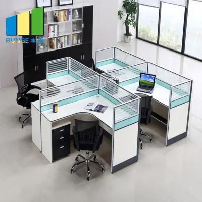 Meeting Room Modular Furniture 6 Person Office Glass Work Desks