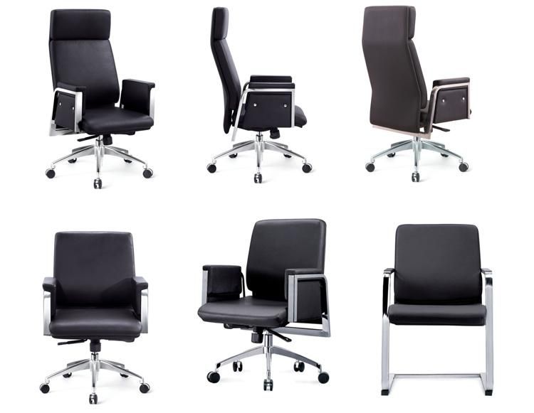 White Cow Leather Foam Type High Back Executive Office Chair