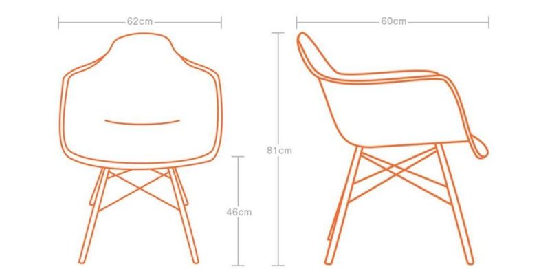 Modern Dining Room Wooden Legs Plastic Polypropylene Chairs for Restaurant