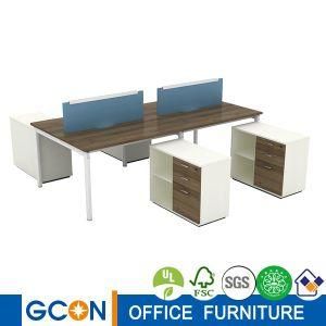 Modern 4 Persons Office Workstation Desk with File Cabinets