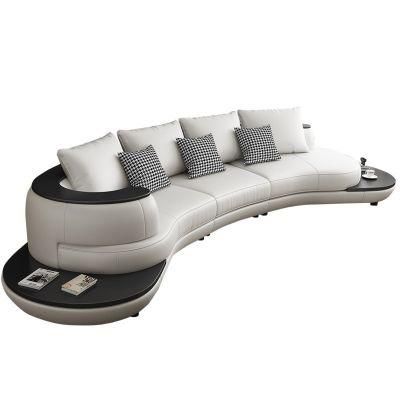 Curved Design Home Furniture Leather Sofa Sectional Round Sofa for Public Area