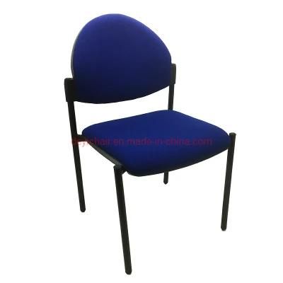 Black Coated Finished 4 Legs Frame Plastic Outer Cover for Seat and Back Fabric Upholstery Visitor Chair