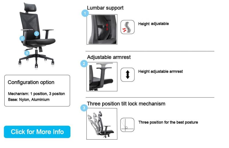 Imported Professional Airy Durable Mesh Swivel Furniture Wholesale Office Chair